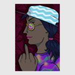 Средний палец в профиль