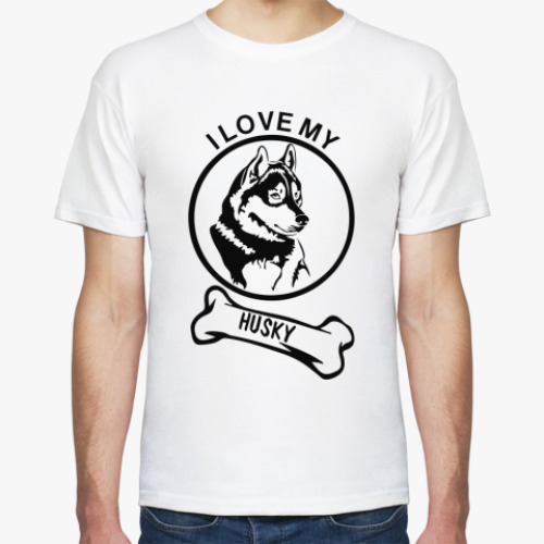 Футболка с принтом Сибирский хаски (Husky)