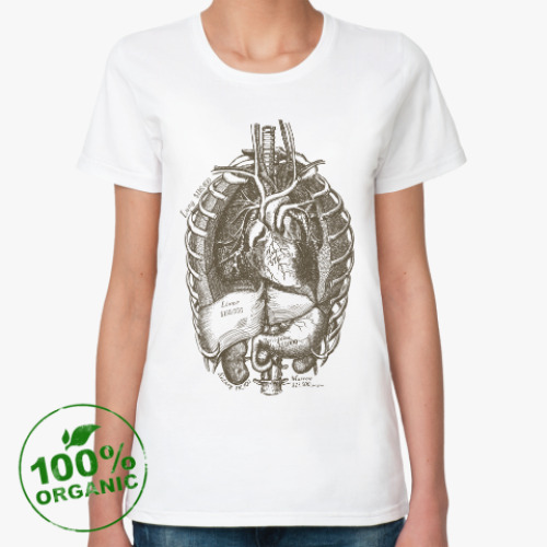 Женская футболка из органик-хлопка Внутренние органы