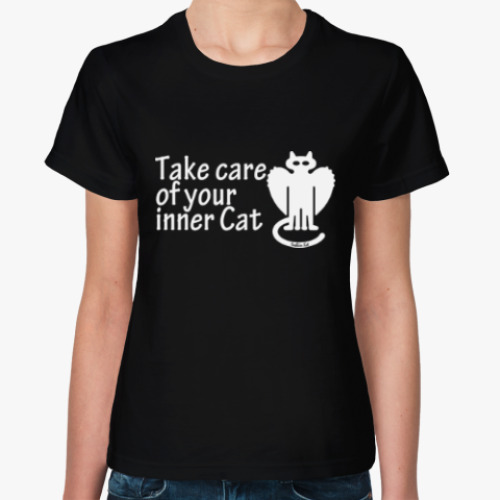 Женская футболка с принтом Береги своего внутреннего кота
