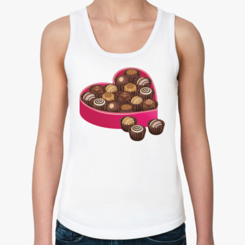 Женская майка с принтом Шоколадные конфетки