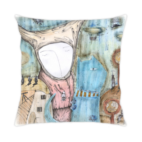 Подушка с принтом Синий кот