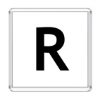 Магнит 6.5 x 6.5 см Буква R