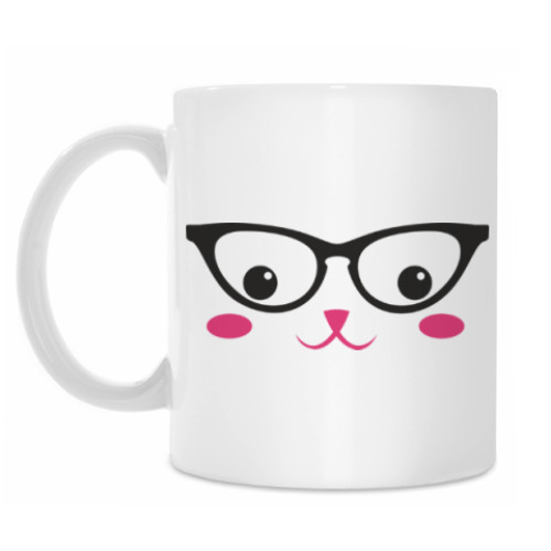 Кружка с принтом Кот в очках