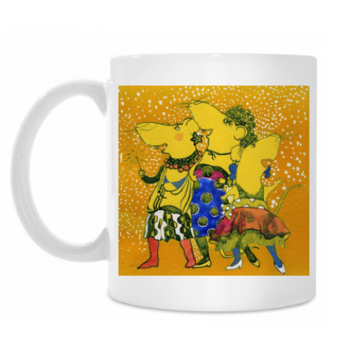 Кружка с принтом Singing rats