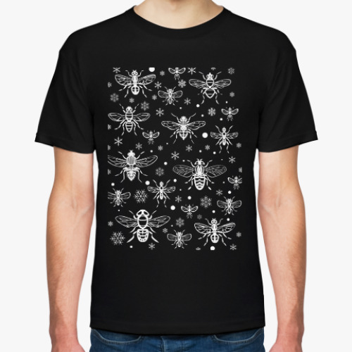 Футболка с принтом белые мухи