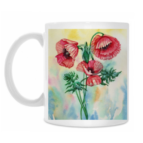 Кружка с принтом три мака