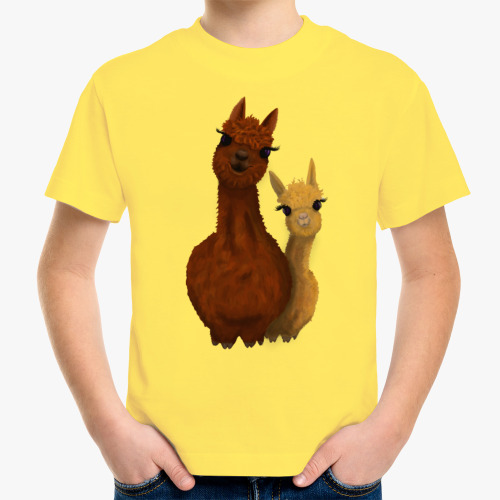 Детская футболка с принтом Альпака