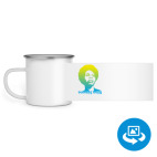 Кружка металлическая белая (круговая запечатка)