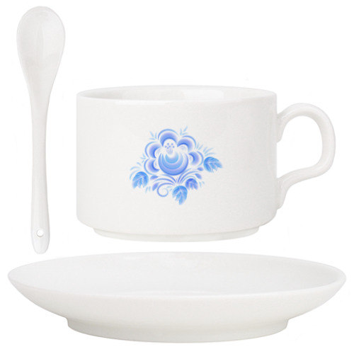 Кофейный набор с принтом Цветок Гжель