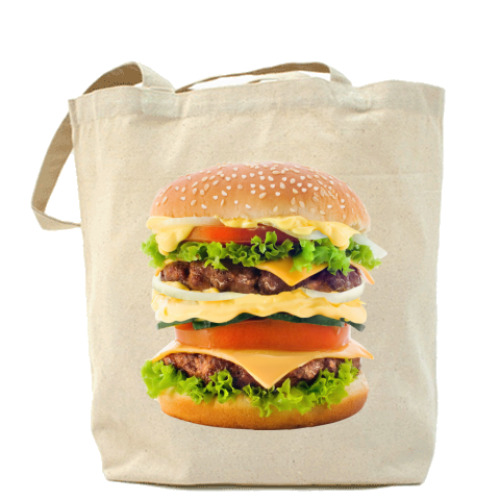 Сумка шоппер с принтом ГАМБУРГЕР