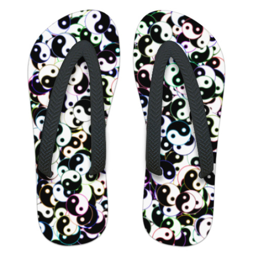 Шлепанцы (сланцы) с принтом Дизайн с Инь-Ян