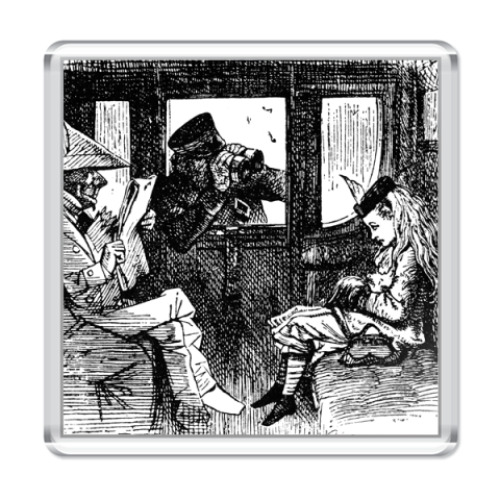 Магнит с принтом  'В поезде'