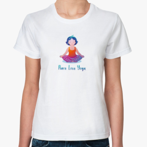 Классическая футболка Peace Love Yoga