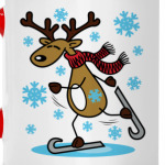 Олень на коньках