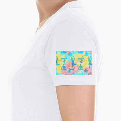 Женская спортивная футболка с принтом Yoga meditation