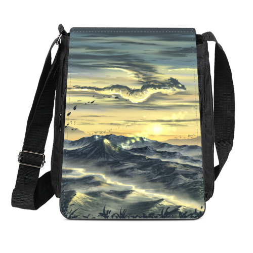 Сумка-планшет с принтом Облачный дракон