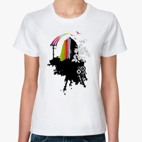 Классическая футболка с принтом  City Life