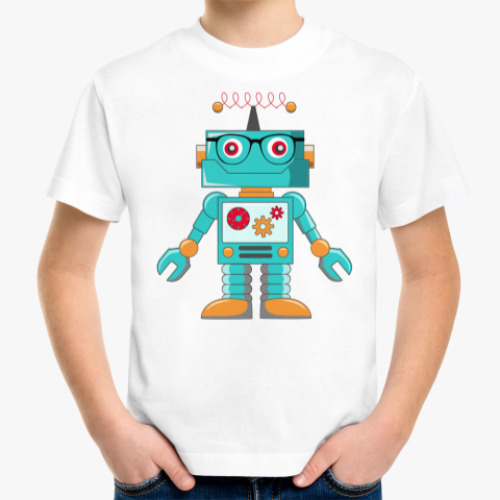 Детская футболка Робот хипстер