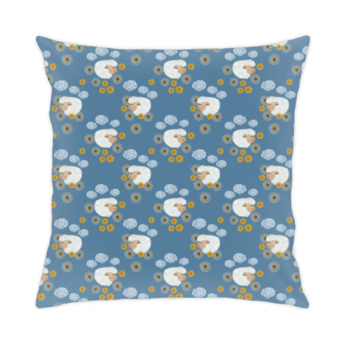 Подушка с принтом «Очаровательные овечки»