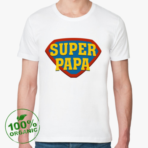 Футболка из органик-хлопка с принтом супер папа
