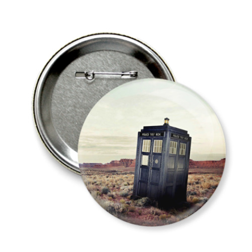 Значок 58мм TARDIS In The Desert