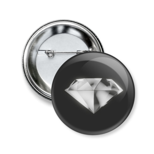 Значок 50мм с принтом Алмаз