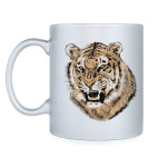 Кружка серебристая Тигр