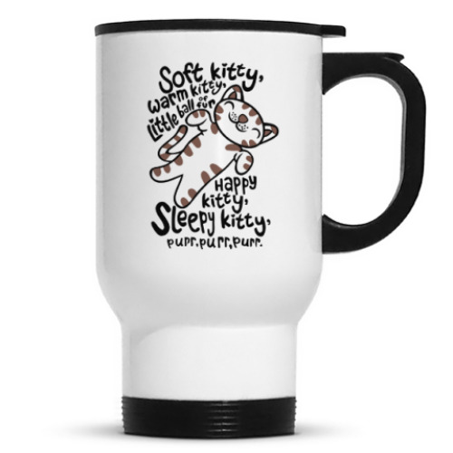 Кружка-термос с принтом Soft kitty, sleepy kitty