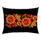 Подушка 47x35 см с цветной обратной стороной Русская роспись хохлома