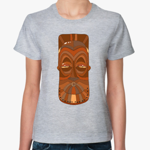 Женская футболка Африканская деревянная маска