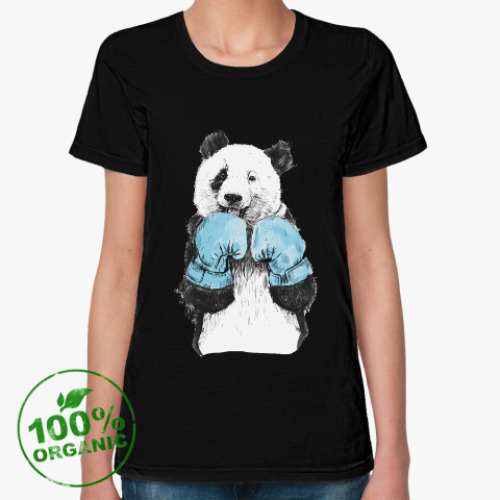 Женская футболка из органик-хлопка Панда боксер