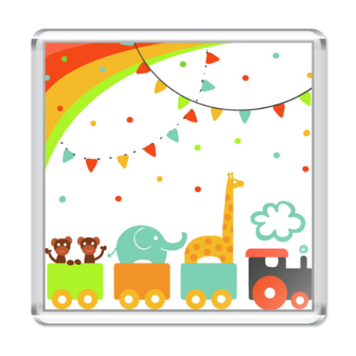 Магнит с принтом Цирковой поезд