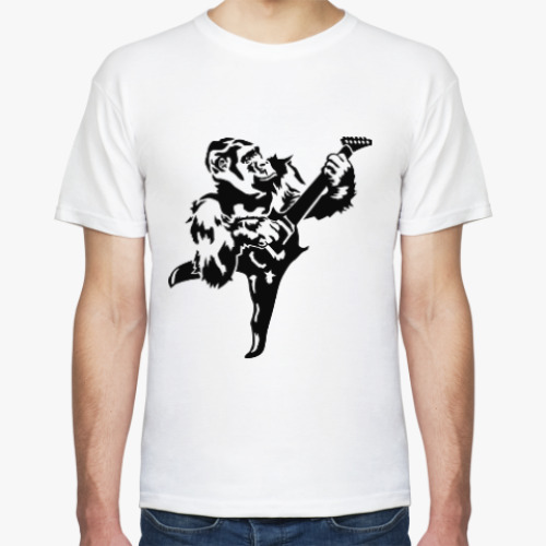 Футболка с принтом Горилла с гитарой