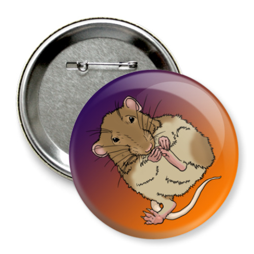 Значок 75мм с принтом Мышь