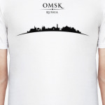 Омск Россия, силуэт города