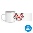 Кружка металлическая белая (круговая запечатка)