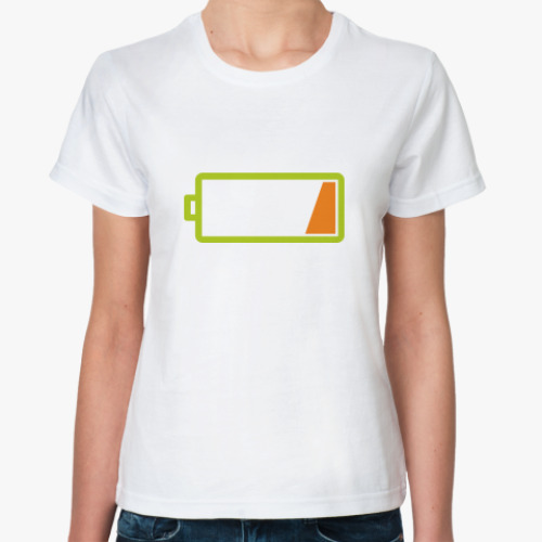 Классическая футболка с принтом  Индикатор заряда