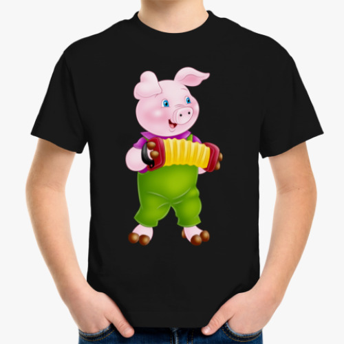 Детская футболка Поросенок с гармошкой