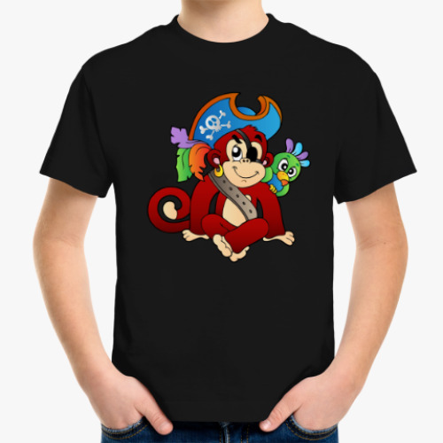 Детская футболка Обезьяна Пират