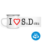 Кружка металлическая белая (круговая запечатка)