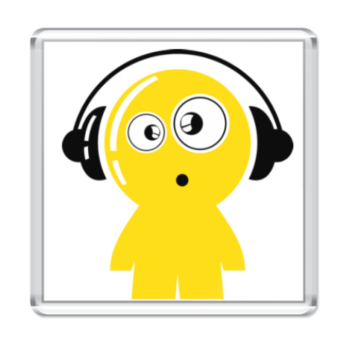 Магнит с принтом Чудик с наушниками