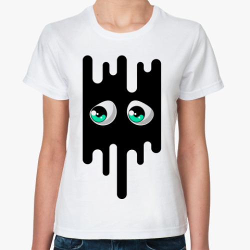 Классическая футболка с принтом Грустные глаза