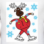 Олень на коньках