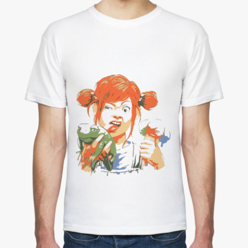Футболка с принтом Девочка с жабой