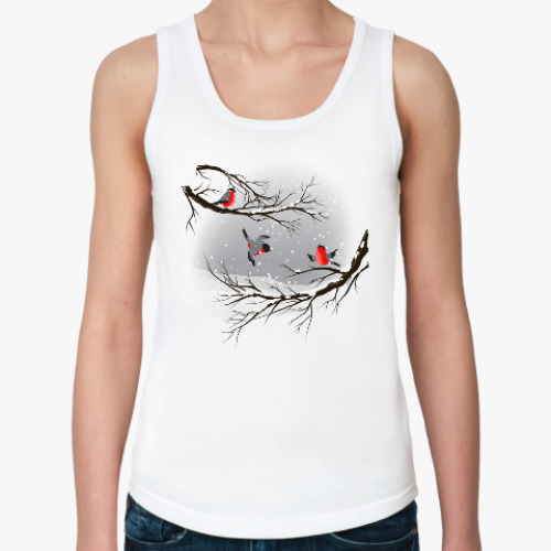 Женская майка с принтом Снегири