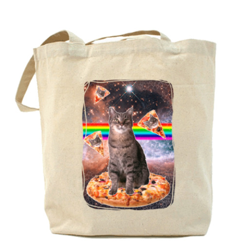 Сумка шоппер с принтом Космический кот