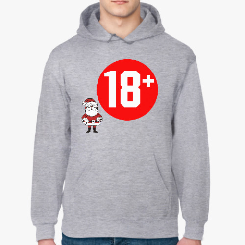 Толстовка худи с принтом Новый год 18+