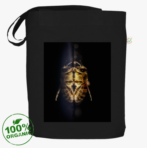 Сумка шоппер с принтом Зеркальная пчела