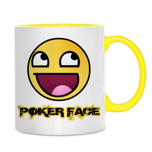 Кружка с принтом Poker Face